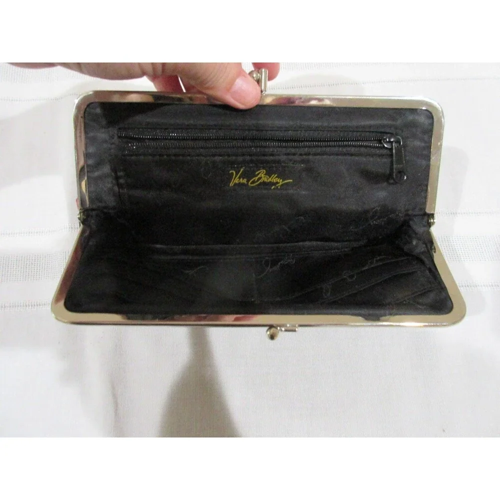 Vera Bradley Symphony in Hue Double Kiss lock Wallet Multi Pocket Quilted Clutch - Picture 3 of 5